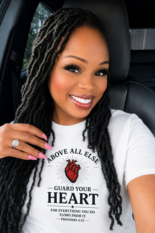 Guard Your Heart (White)| Proverbs 4:23 | Premium Christian Unisex T-shirt