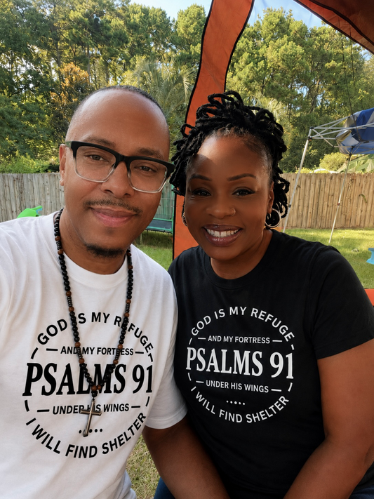 God Is My Refuge (White )| Psalm 91 Christian Unisex T-Shirt